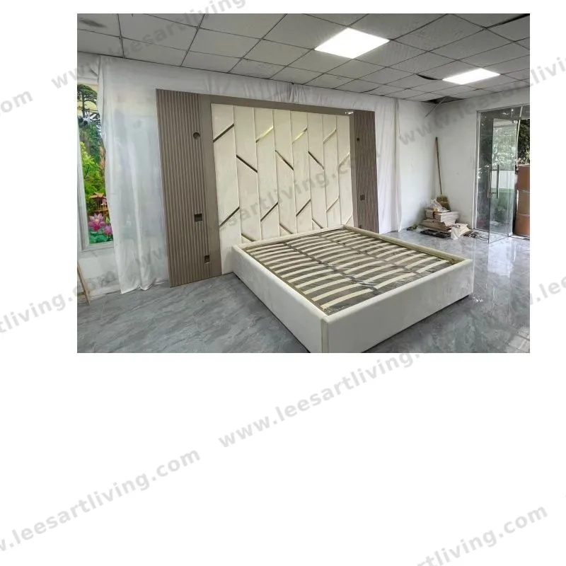 # 07772  Luxury Bedroom Set Upholstered Soft Wall Panel Background Interior Decoration Custom High Big Headboard Villa Bed