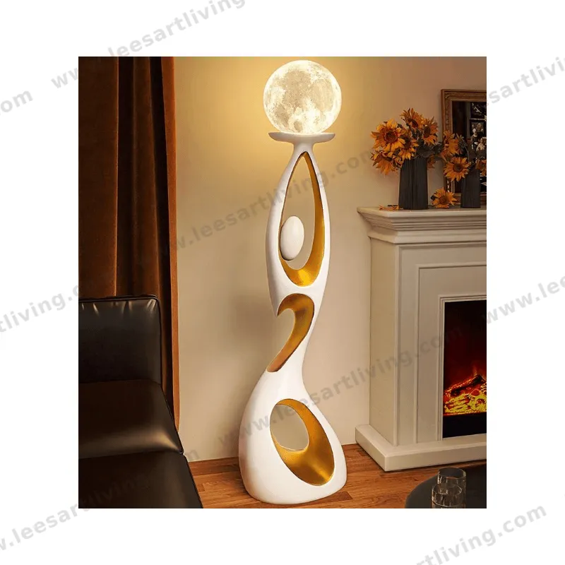 CCCM-BJ1606D Hotel Nordic Living Room Corner Resin Sculpture Floor Light Modern Minimalist Art Decoration Standing Led Floor Lamp